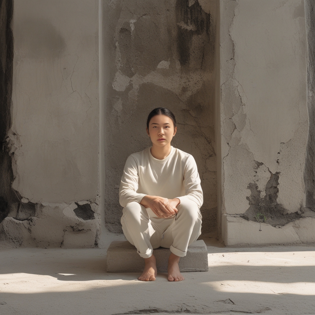 Osoba stojąca w naturalnej postawie wyprostowanej, sfotografowana z boku na neutralnym tle, pokazująca naturalne krzywizny kręgosłupa